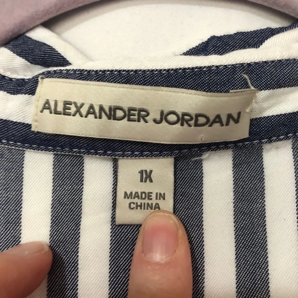 Alexander Jordan Blue Striped Button Down Shirt_8